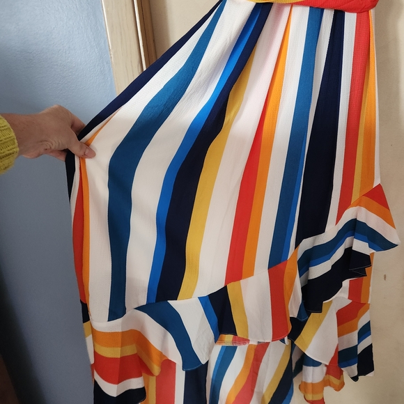 Julia Jordan Colorful Striped High Low Dress - Picture 3 of 7